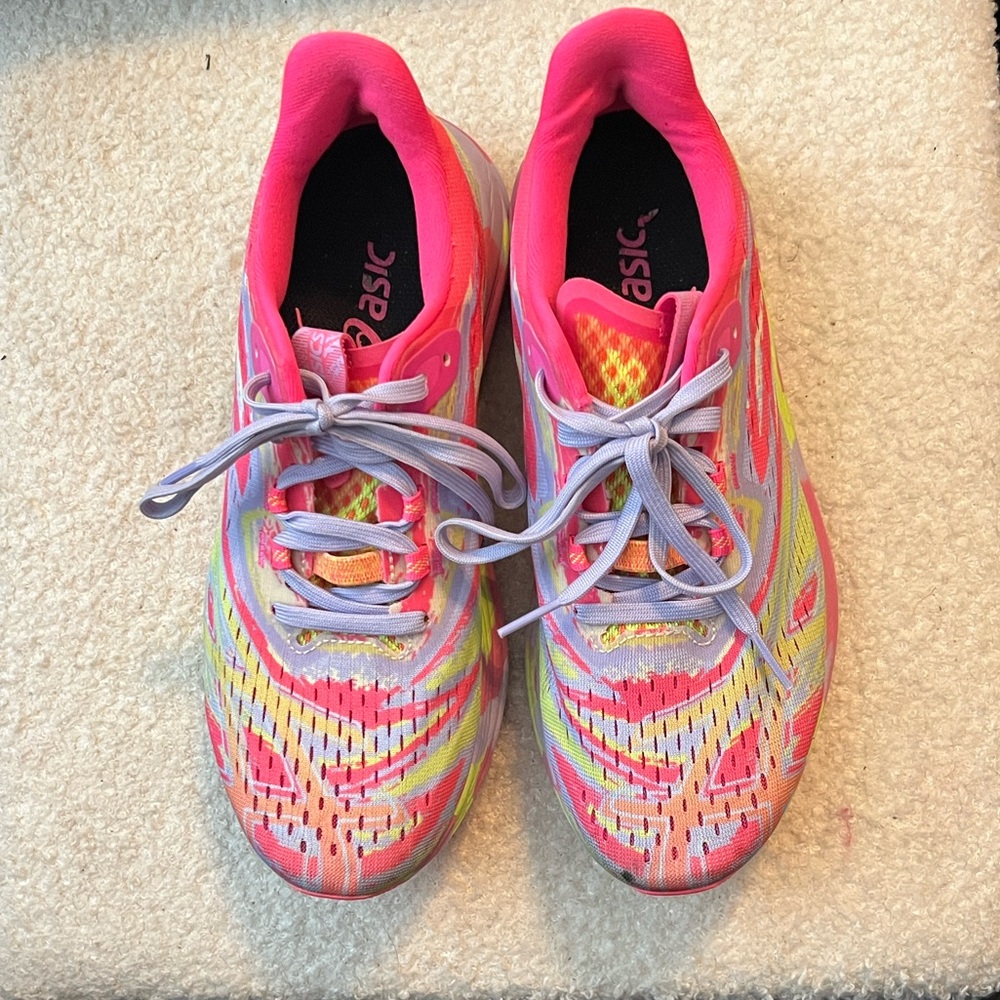 Vibrant Pink and Orange Running Shoes